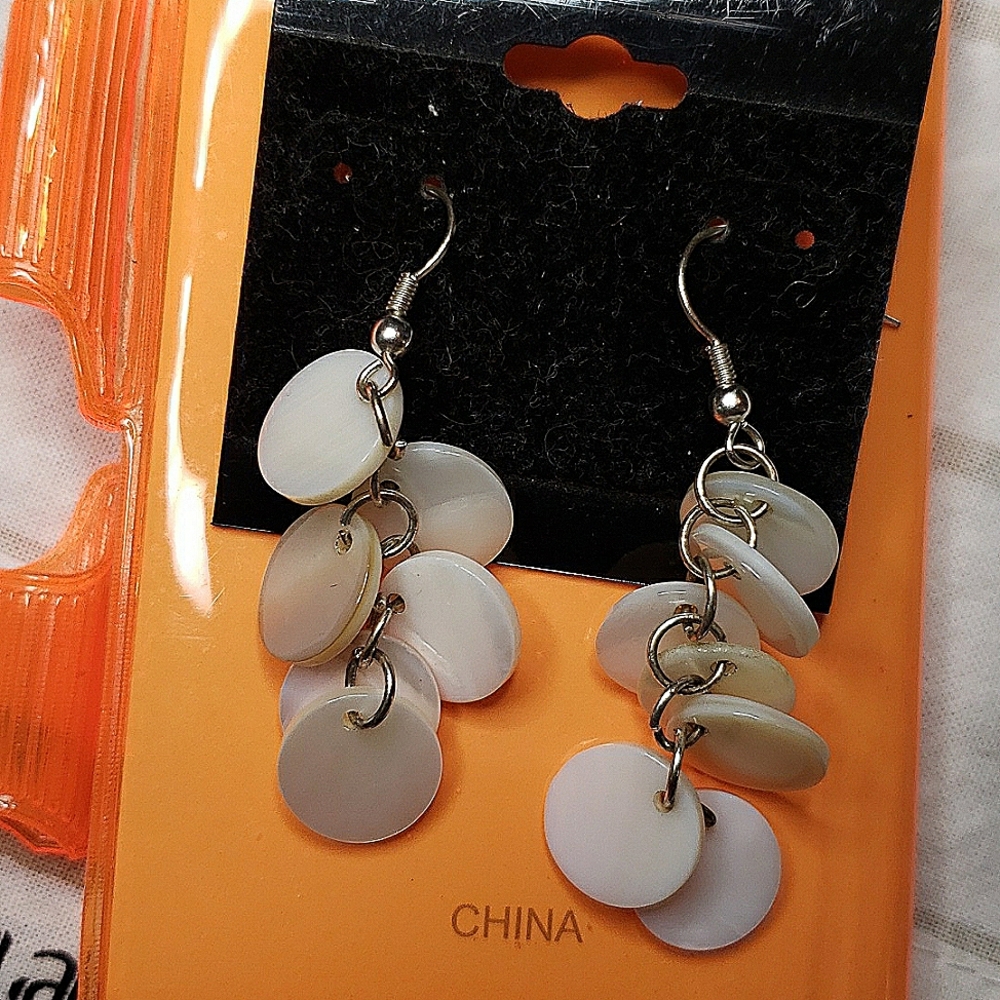 White Shell Earrings